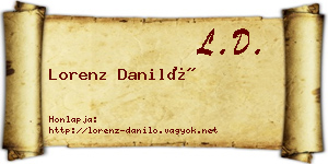 Lorenz Daniló névjegykártya